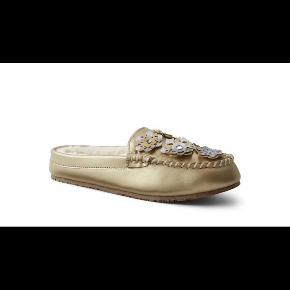 Lands' End - Gold snowflake clog slippers